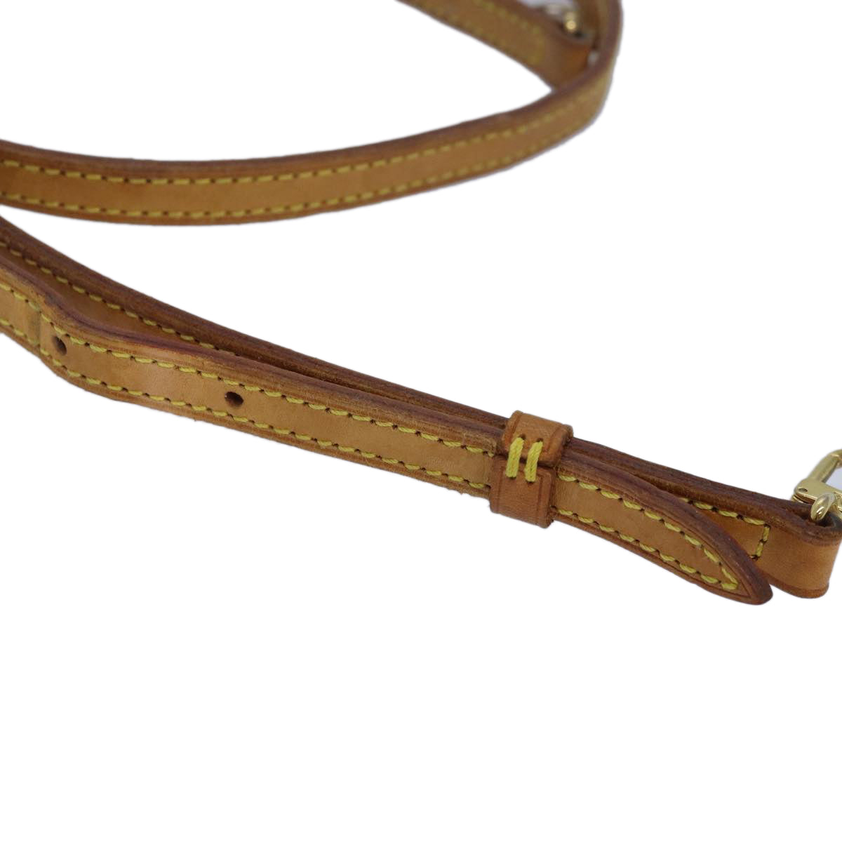 LOUIS VUITTON Adjustable Shoulder Strap Leather 36.2"-43.3" Beige Auth 84027