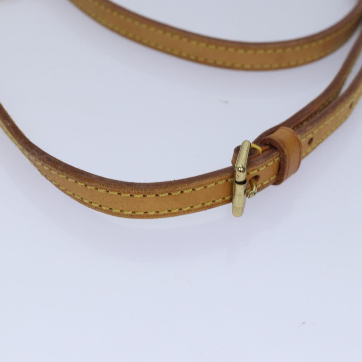 LOUIS VUITTON Adjustable Shoulder Strap Leather 36.2"-43.3" Beige Auth 84027