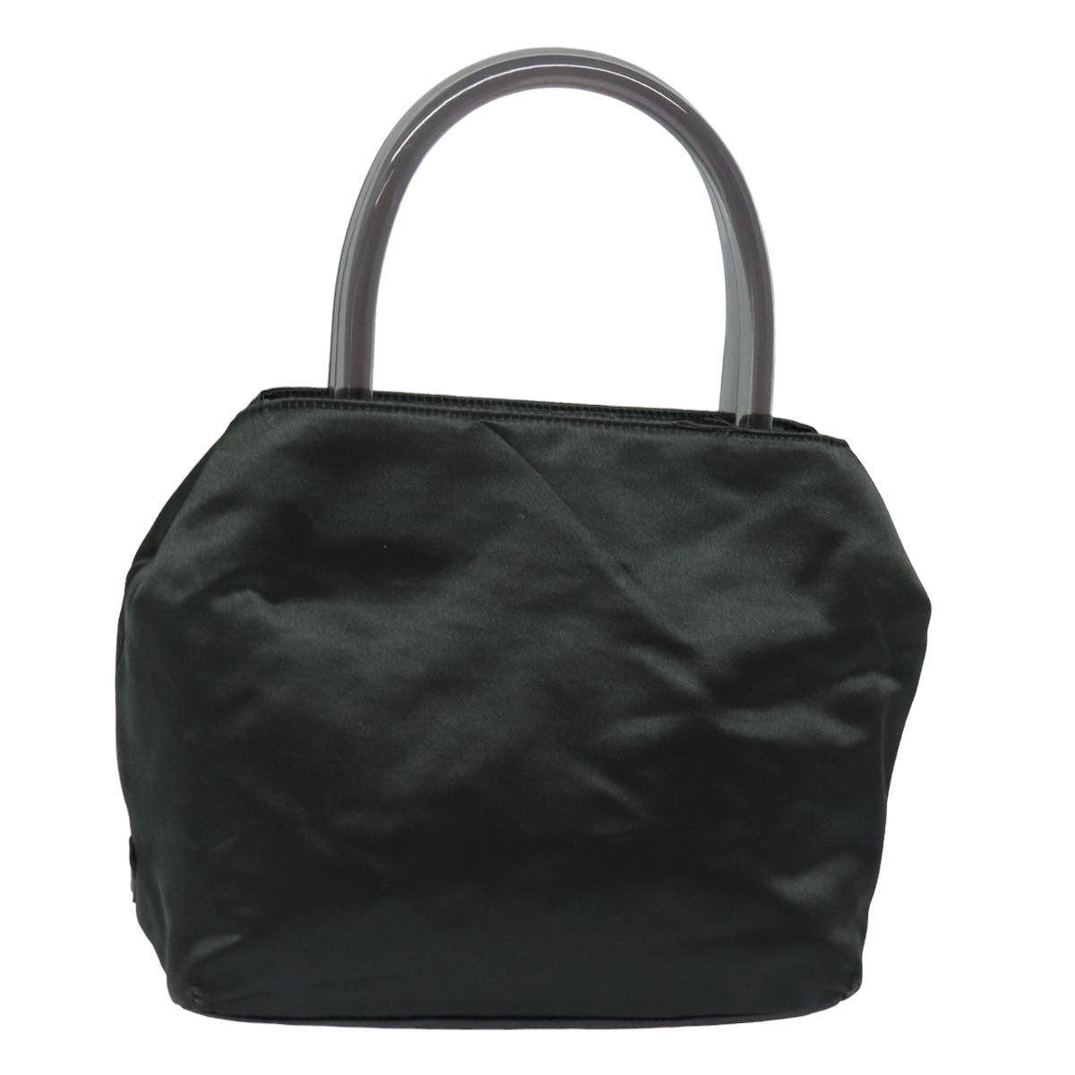 PRADA Hand Bag Satin Gray Auth