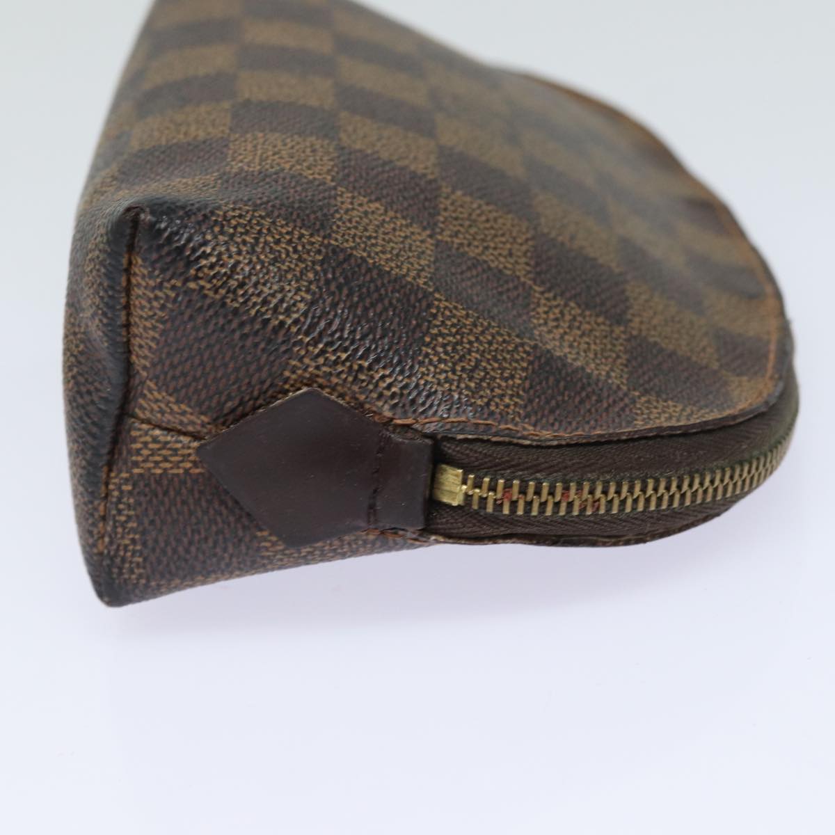 LOUIS VUITTON Damier Ebene Pochette Cosmetic PM Pouch N47516 LV Auth 84077