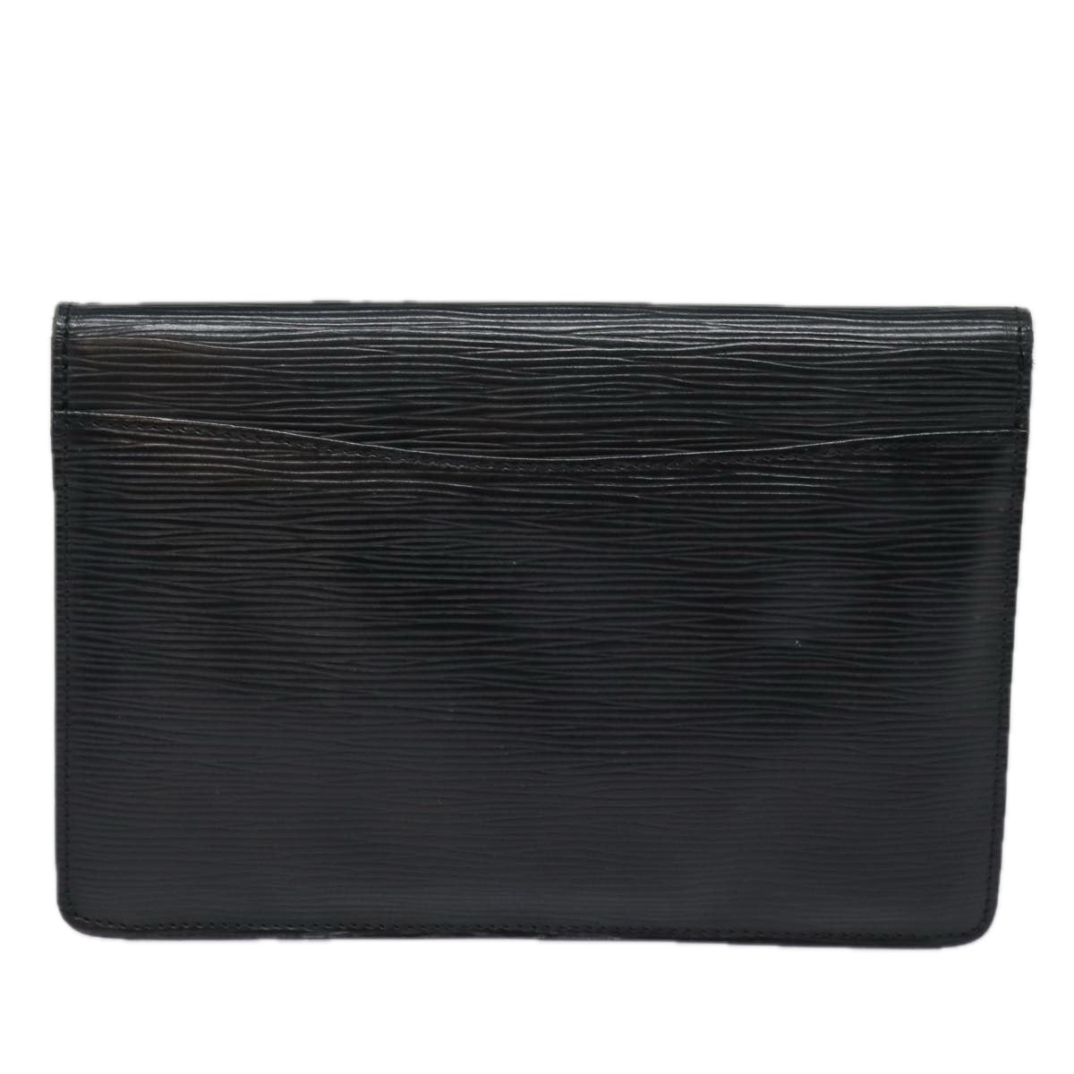 LOUIS VUITTON Epi Montaigne 23 Clutch Bag Black M52662 LV Auth 84140