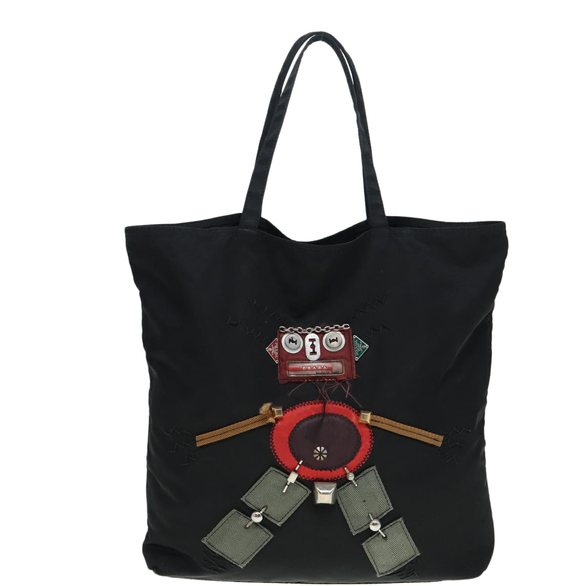 PRADA Tote Bag Nylon Black Auth