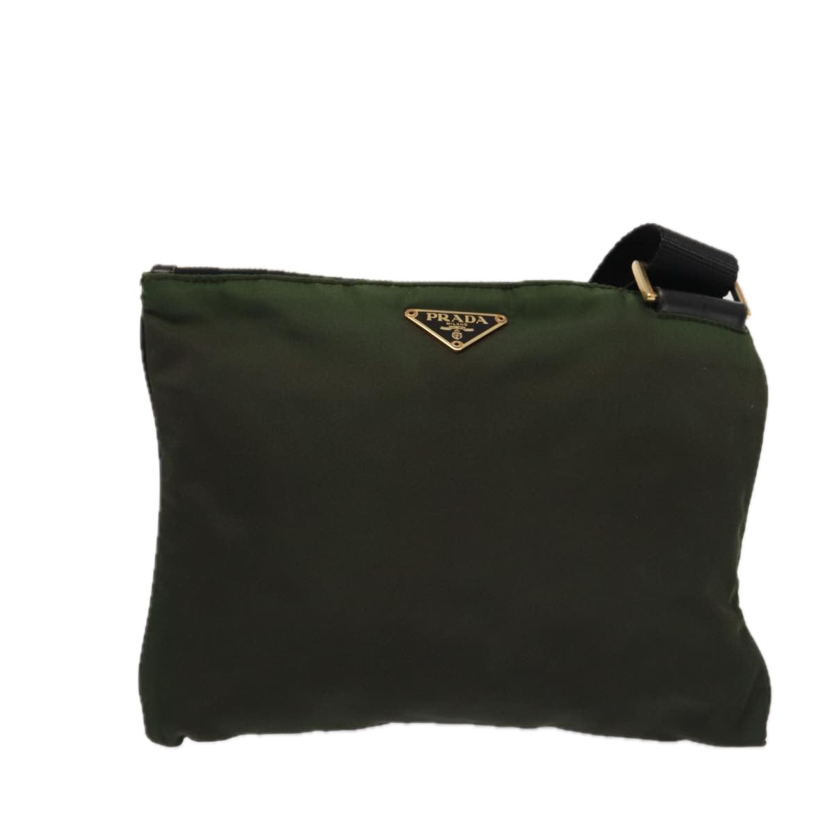 PRADA Shoulder Bag Nylon Khaki Auth