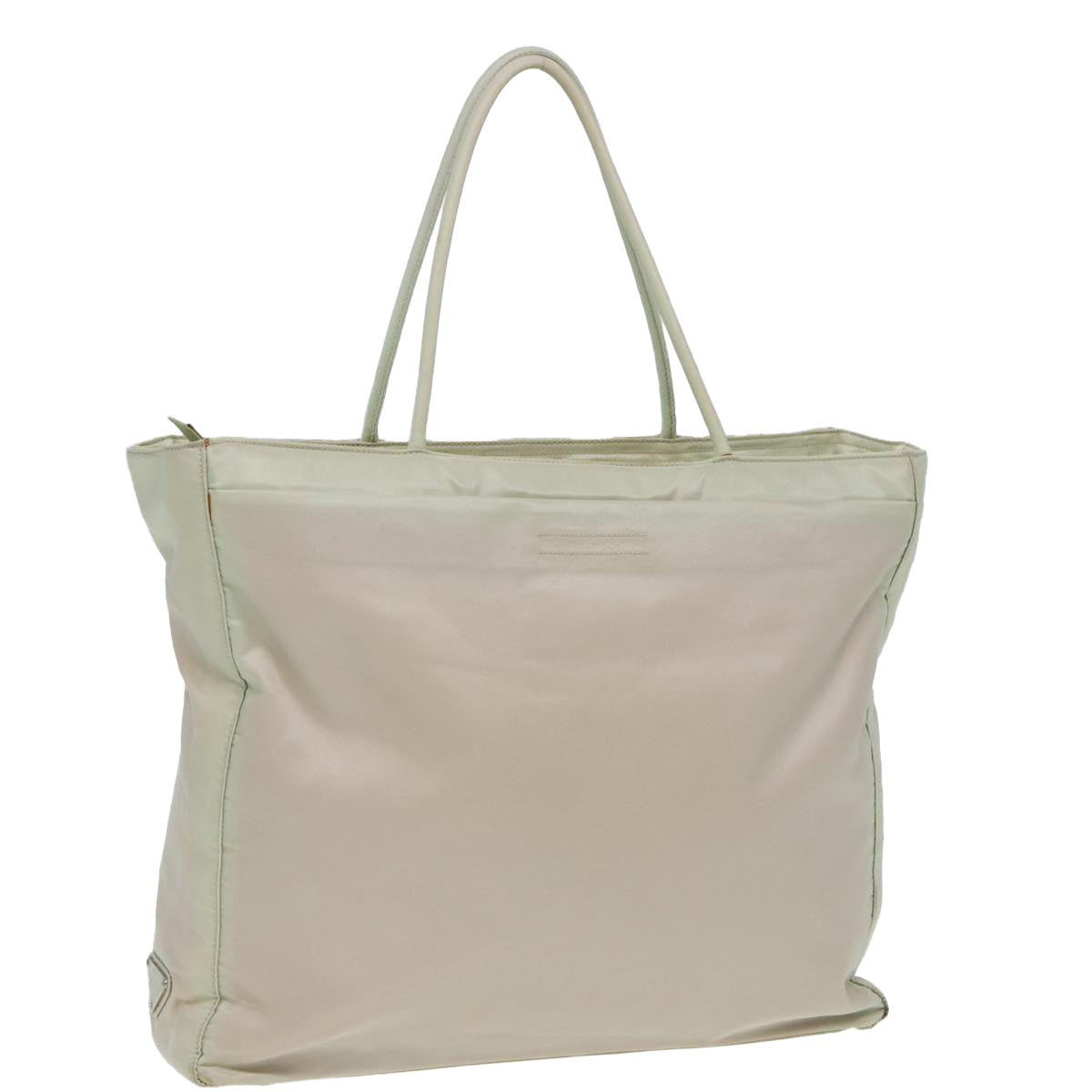 PRADA Tote Bag Nylon White Auth
