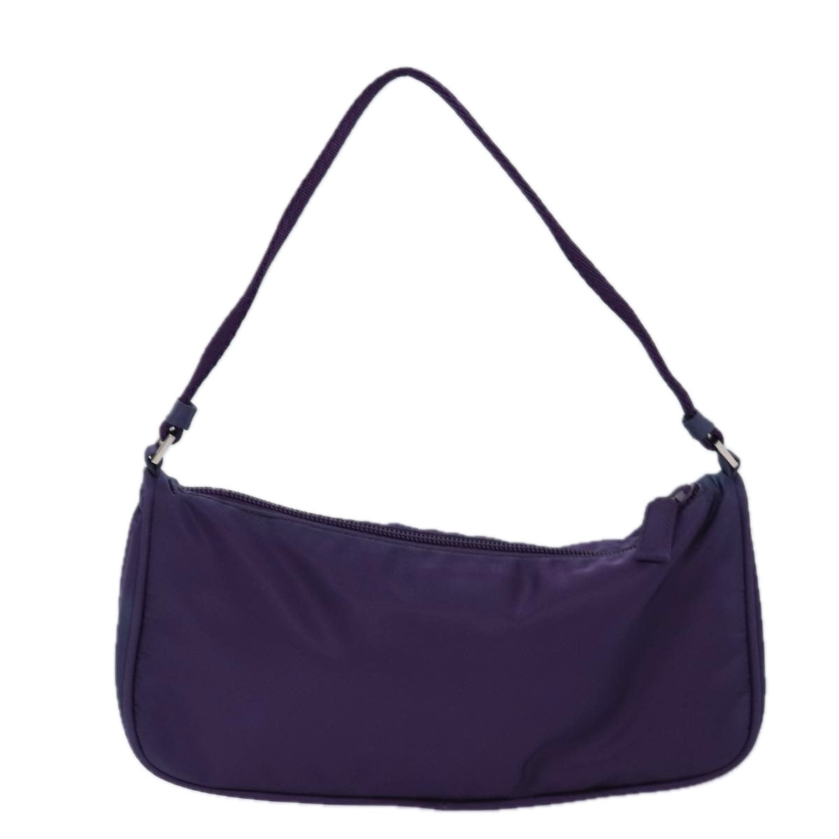 PRADA Accessory Pouch Nylon Purple Silver Auth Luxury Handbag
