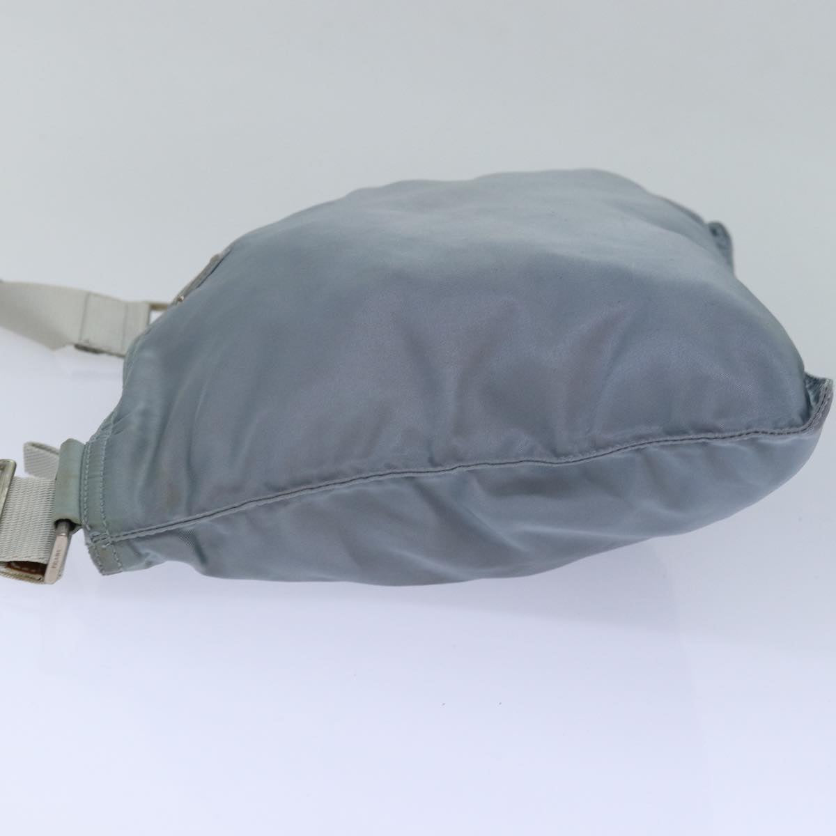 PRADA Shoulder Bag Nylon Light Blue Silver Auth