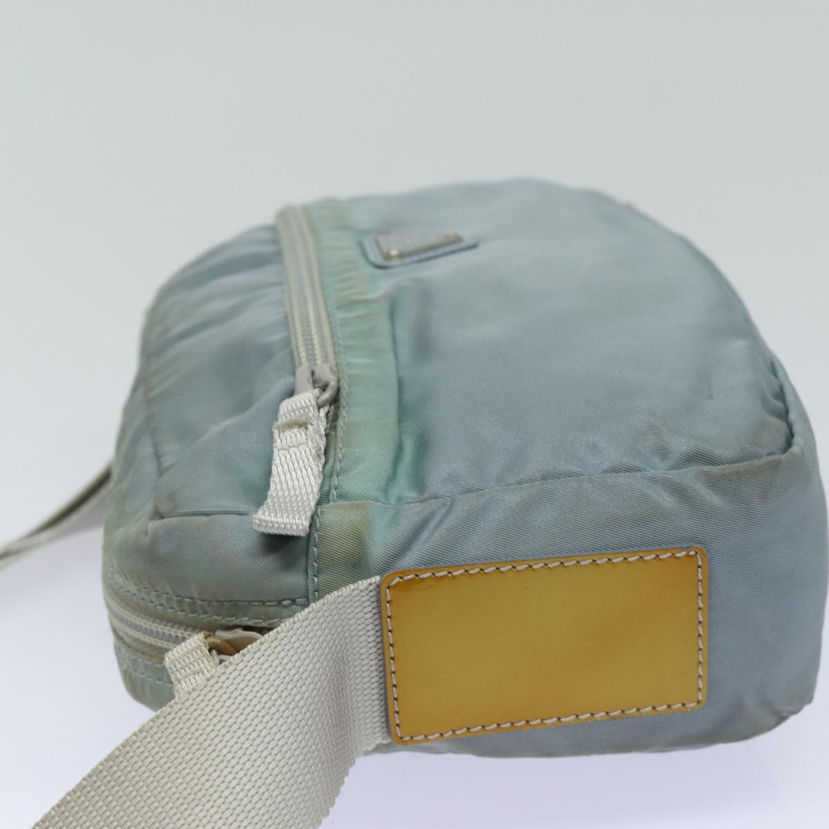 PRADA Shoulder Bag Nylon Light Blue Silver Auth
