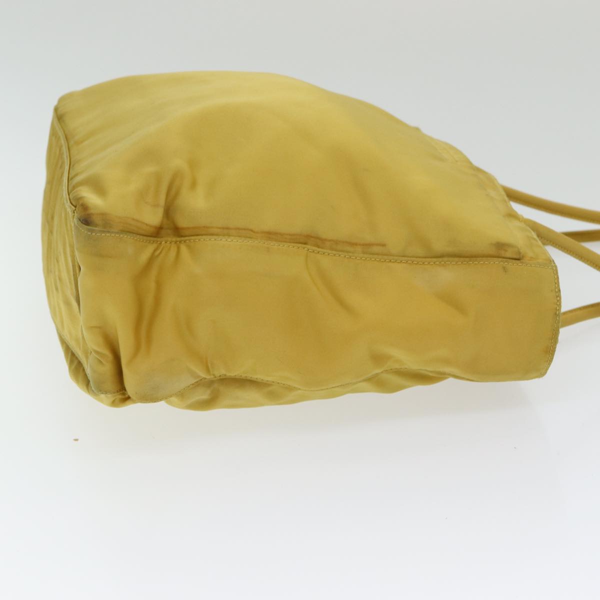 PRADA Tote Bag Nylon Yellow Silver Auth