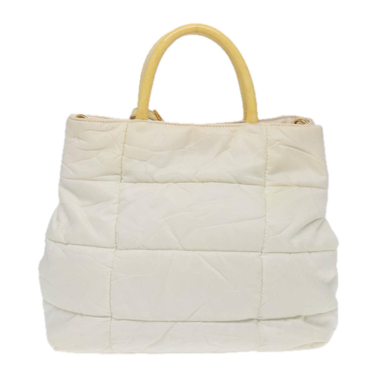 PRADA Shoulder Bag Nylon White Auth