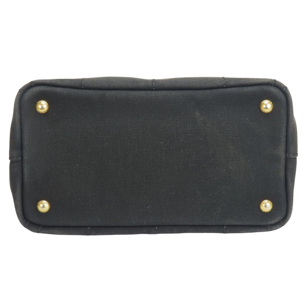 PRADA Handbag canvas black Canapa Women