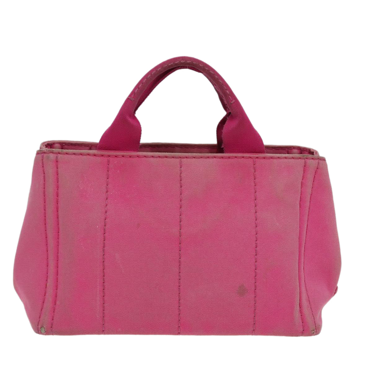 PRADA Canapa PM Hand Bag Canvas Pink Auth