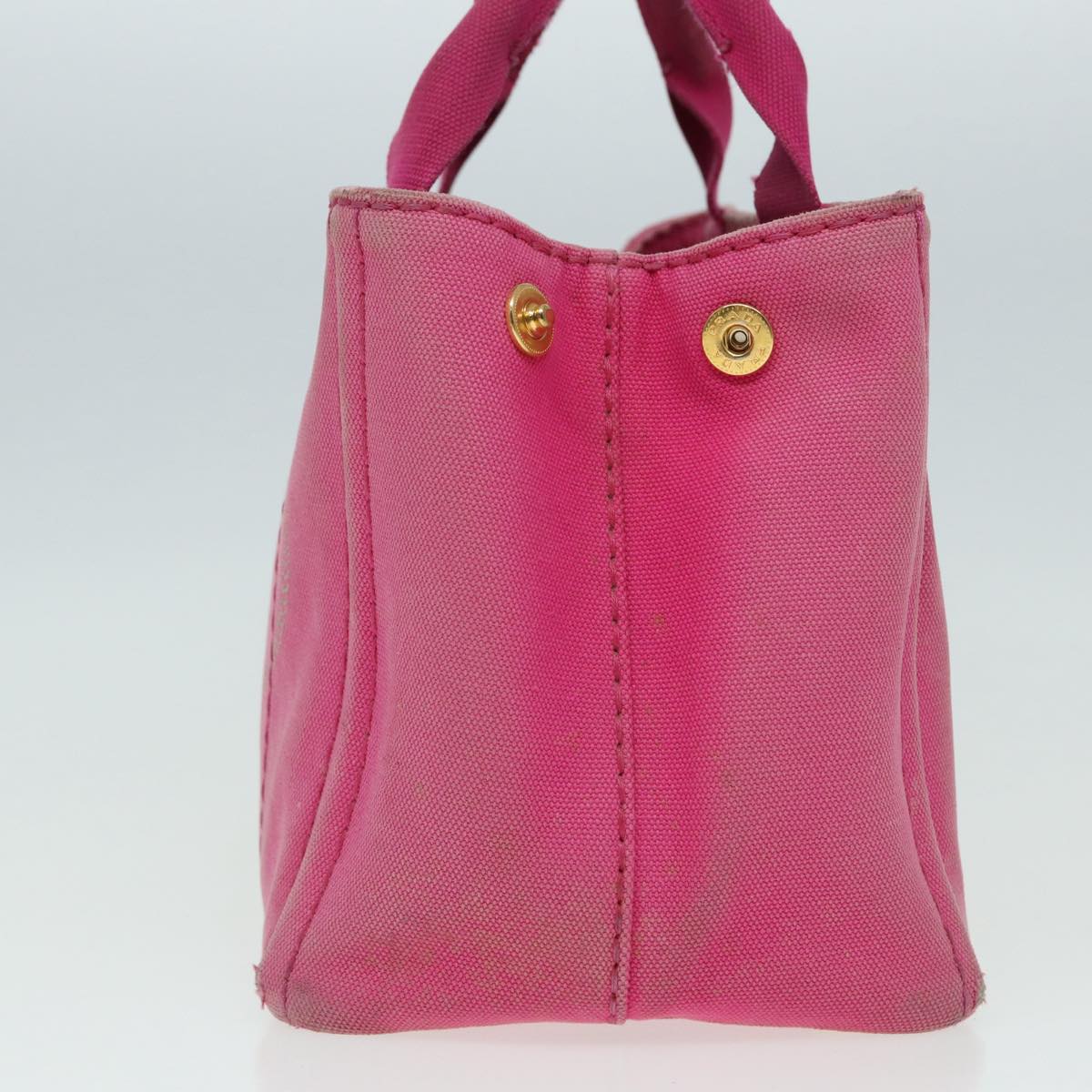 PRADA Canapa PM Hand Bag Canvas Pink Auth