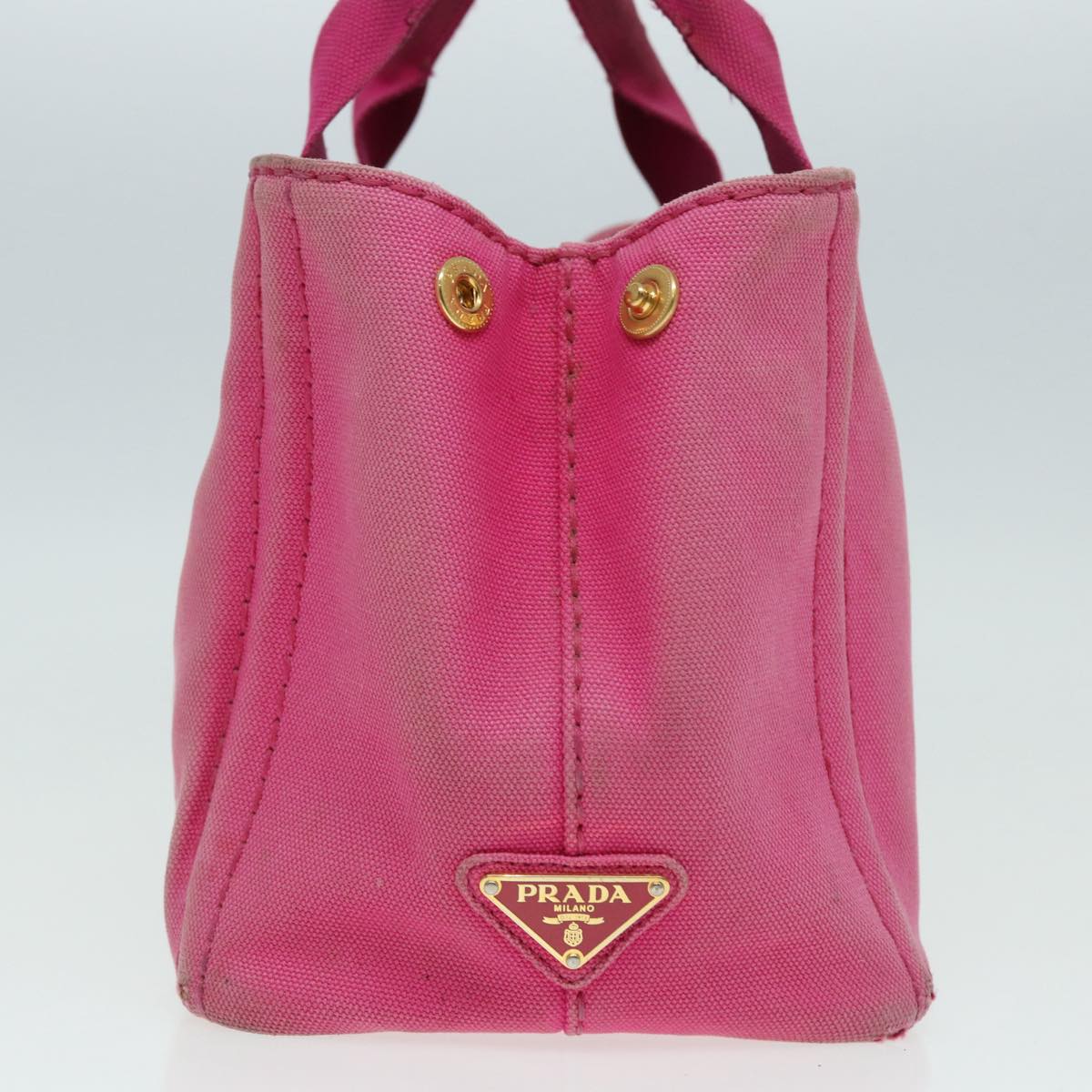 PRADA Canapa PM Hand Bag Canvas Pink Auth