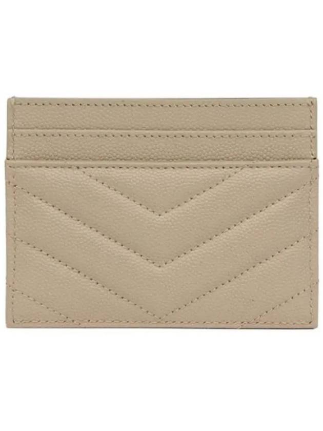 Luxury Saint Laurent Trending 2026 Gold Hardware Matelasse Caviar Leather Card Wallet Dark Beige
