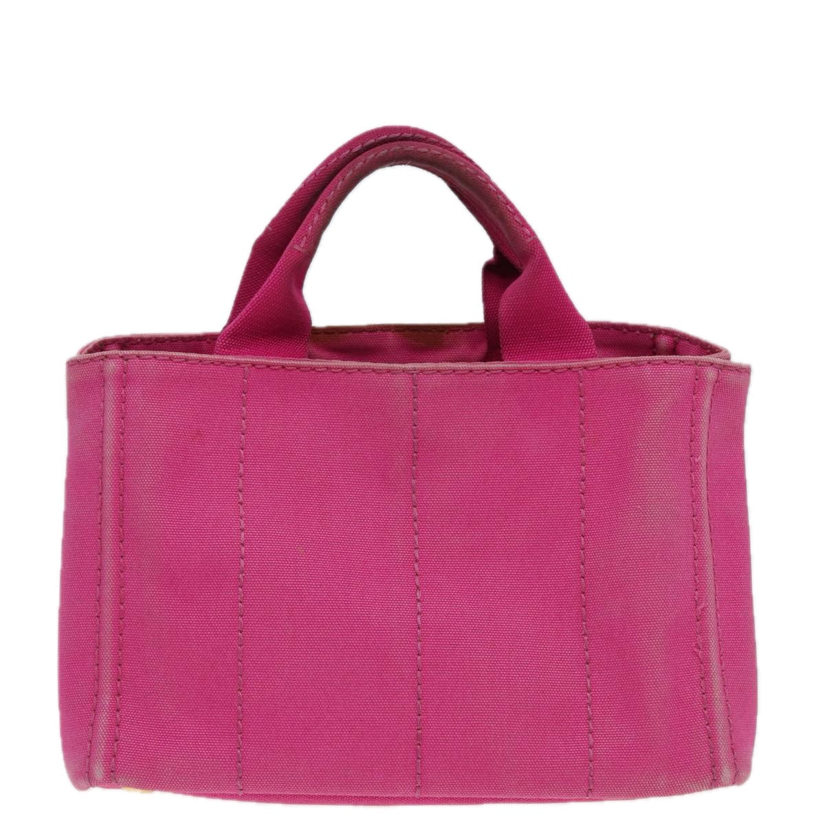 PRADA Canapa PM Hand Bag Canvas Pink Auth
