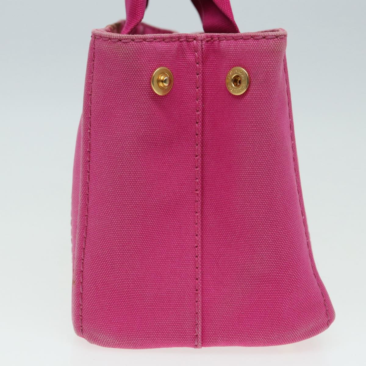 PRADA Canapa PM Hand Bag Canvas Pink Auth
