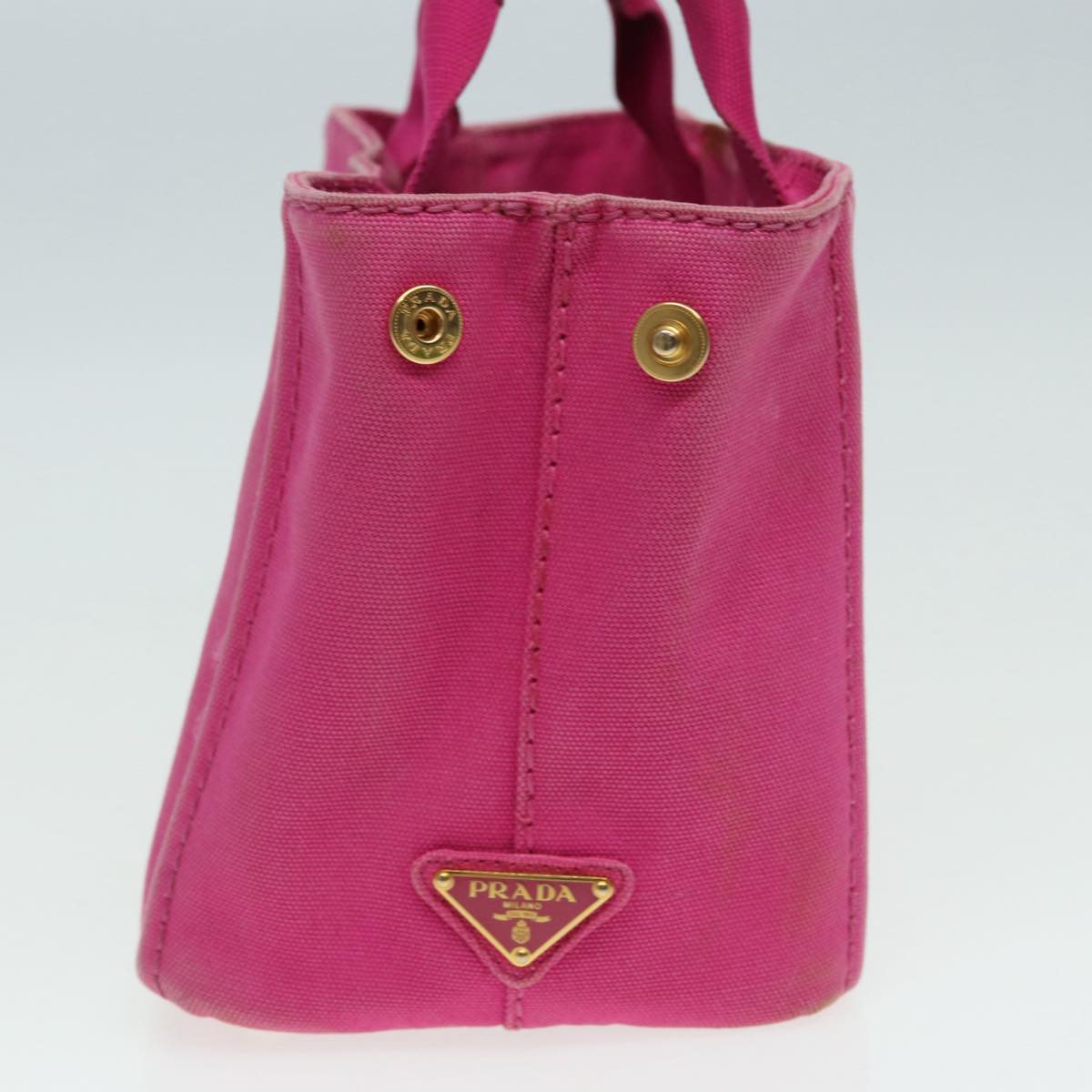 PRADA Canapa PM Hand Bag Canvas Pink Auth