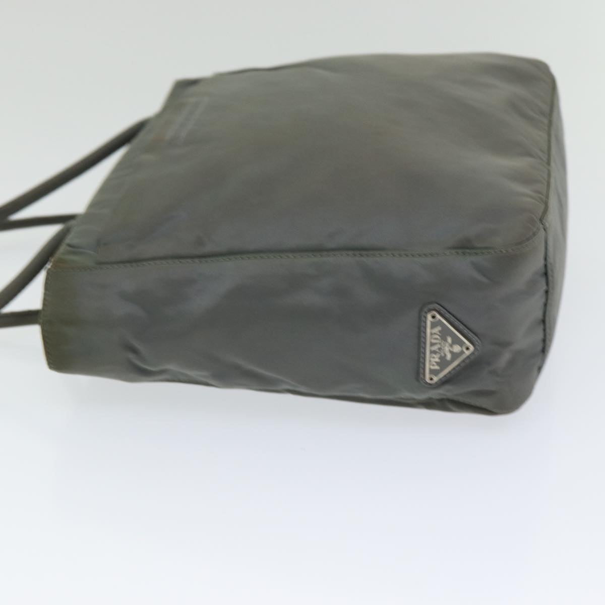 PRADA Hand Bag Nylon Gray Auth