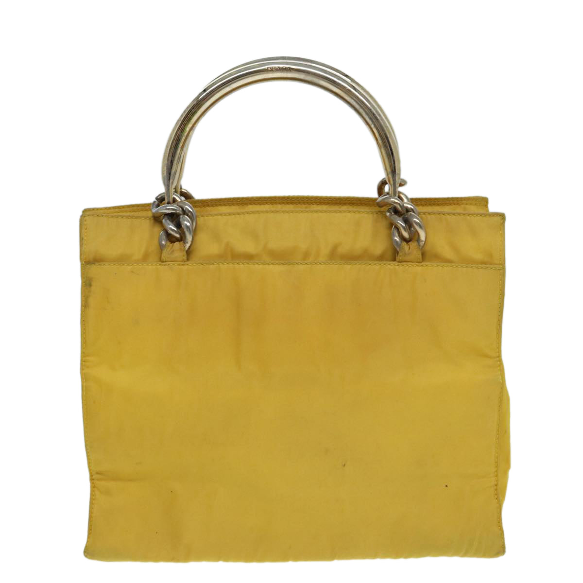 PRADA Hand Bag Nylon Yellow Auth