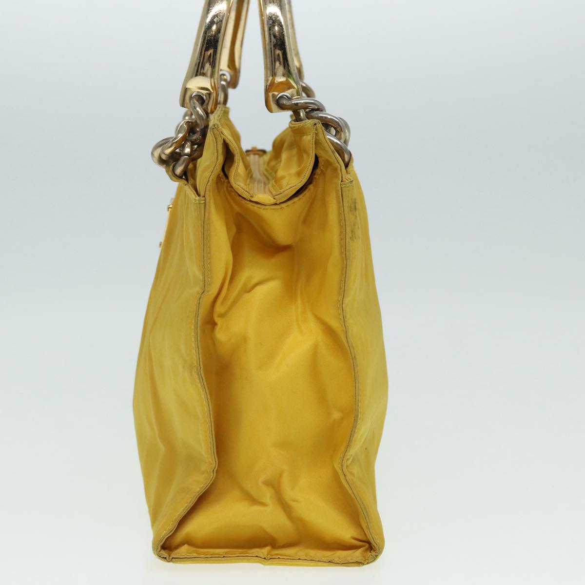 PRADA Hand Bag Nylon Yellow Auth