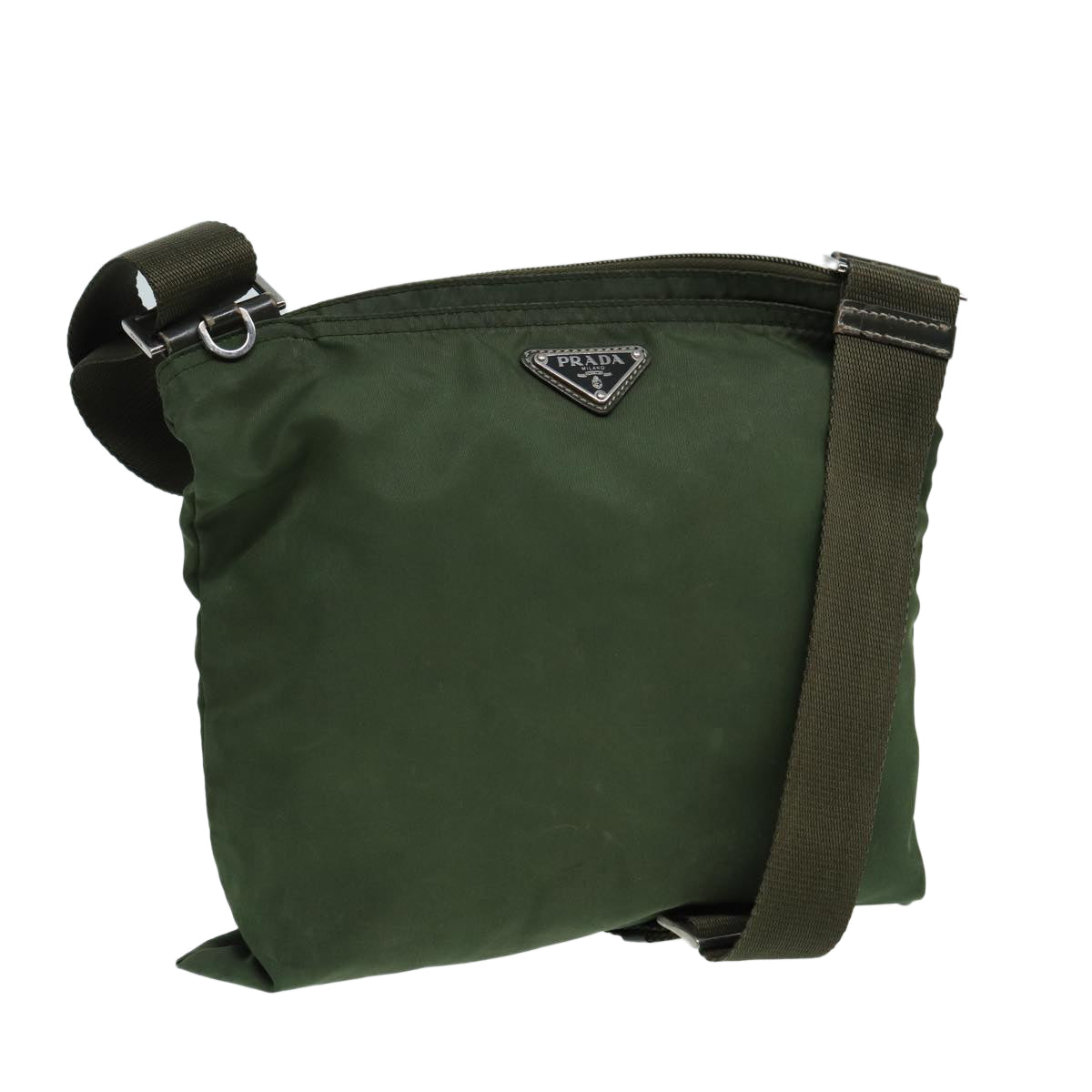 PRADA Shoulder Bag Nylon Khaki Auth