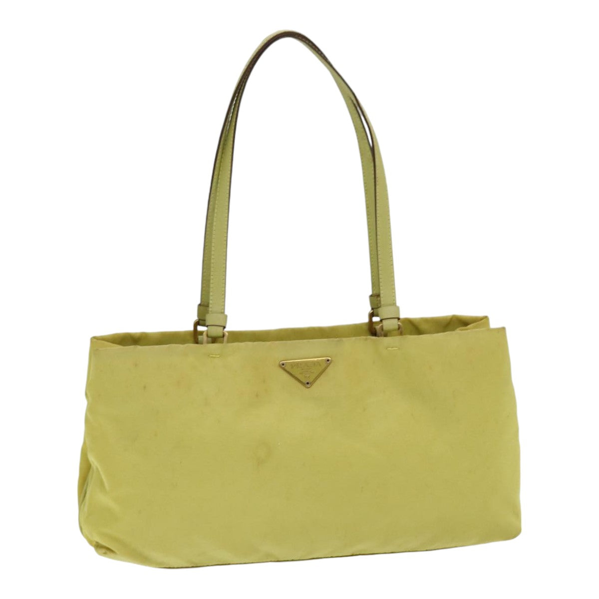 PRADA Tote Bag Nylon Yellow Auth