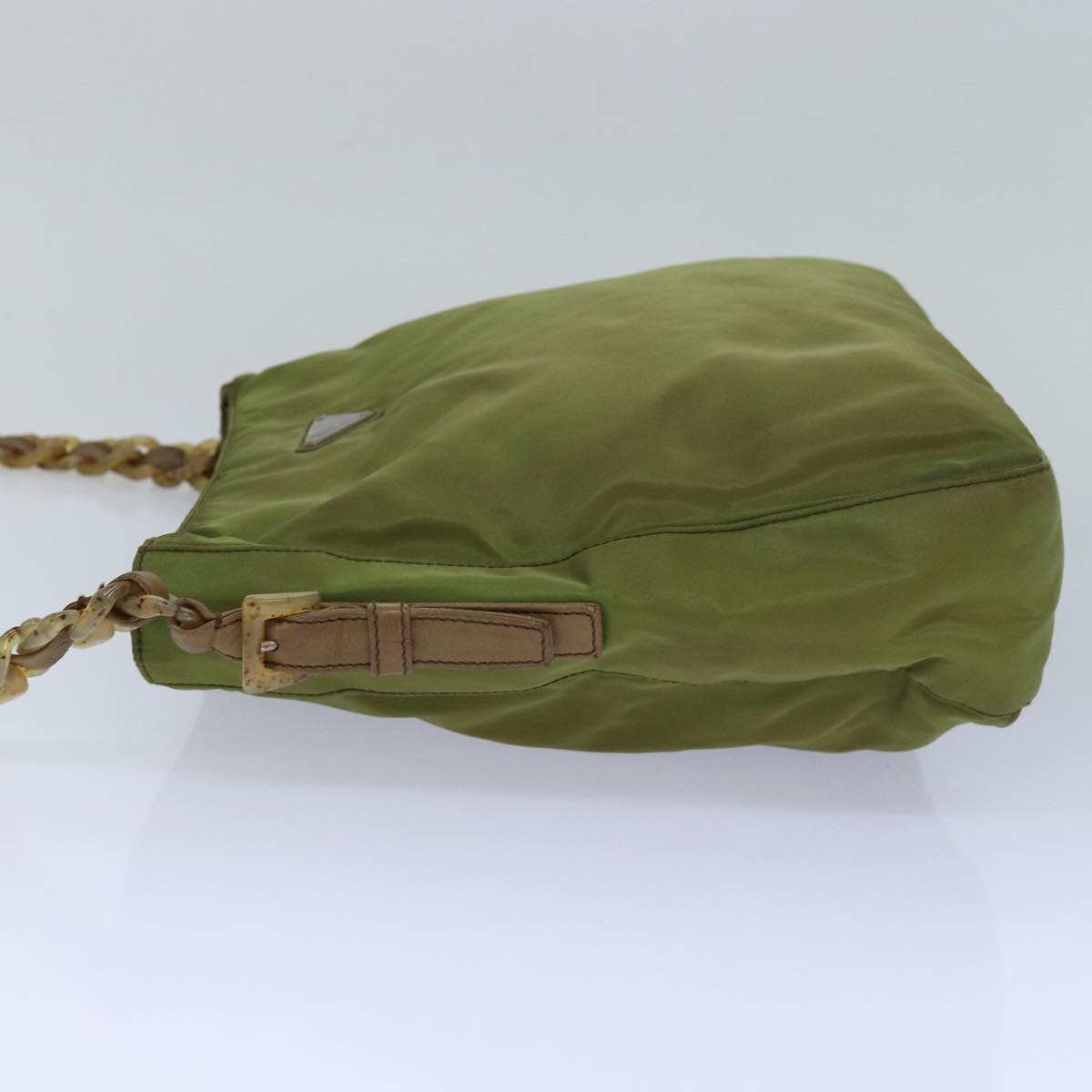 PRADA Shoulder Bag Nylon Khaki Auth