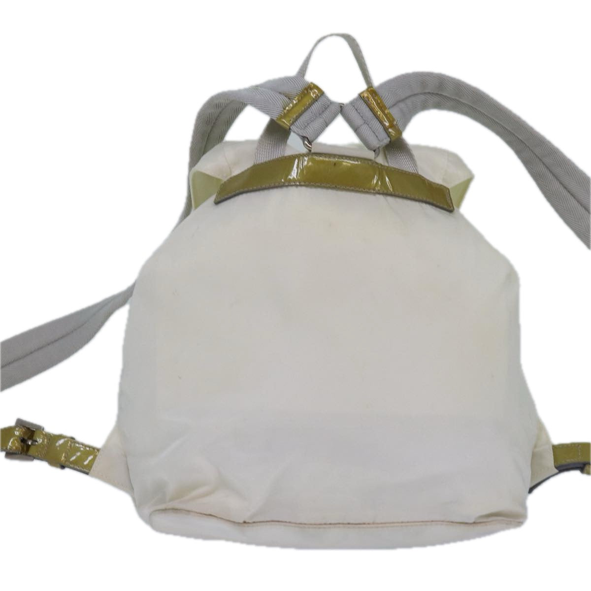 PRADA Backpack Nylon White Silver Auth