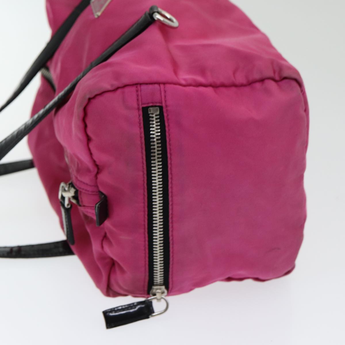 PRADA Hand Bag Nylon Pink Silver Auth