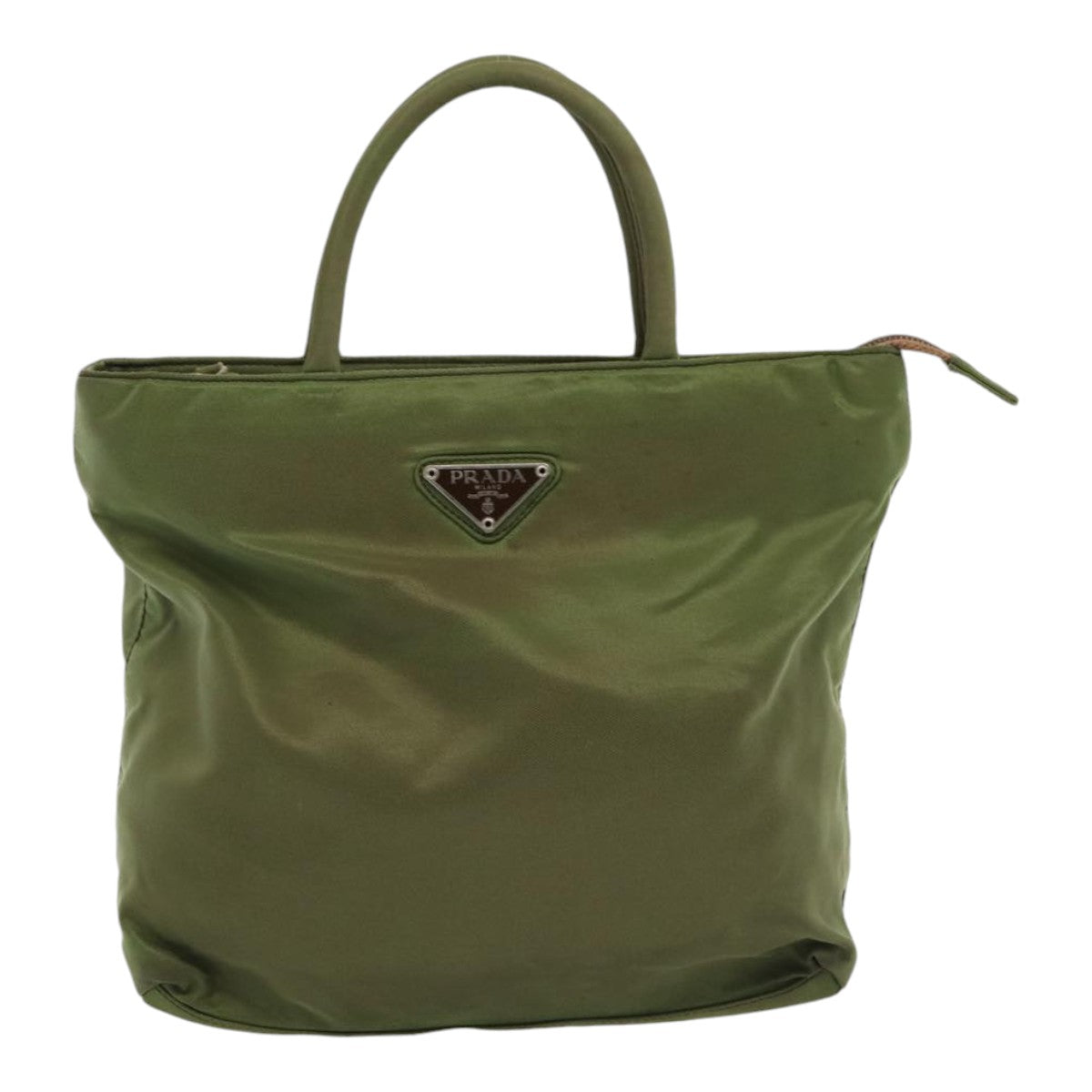 PRADA Hand Bag Nylon Khaki Auth