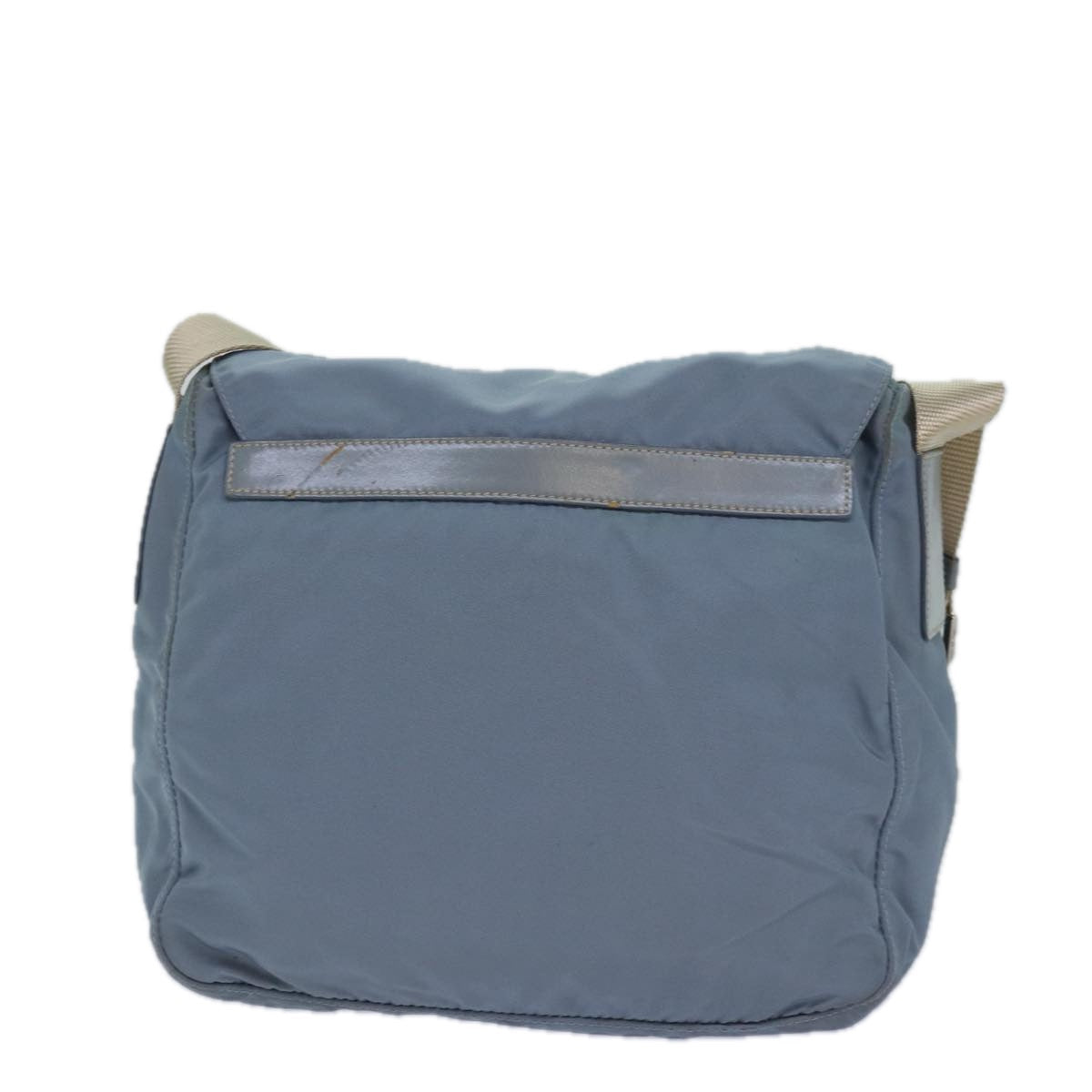 PRADA Shoulder Bag Nylon Light Blue Silver Auth