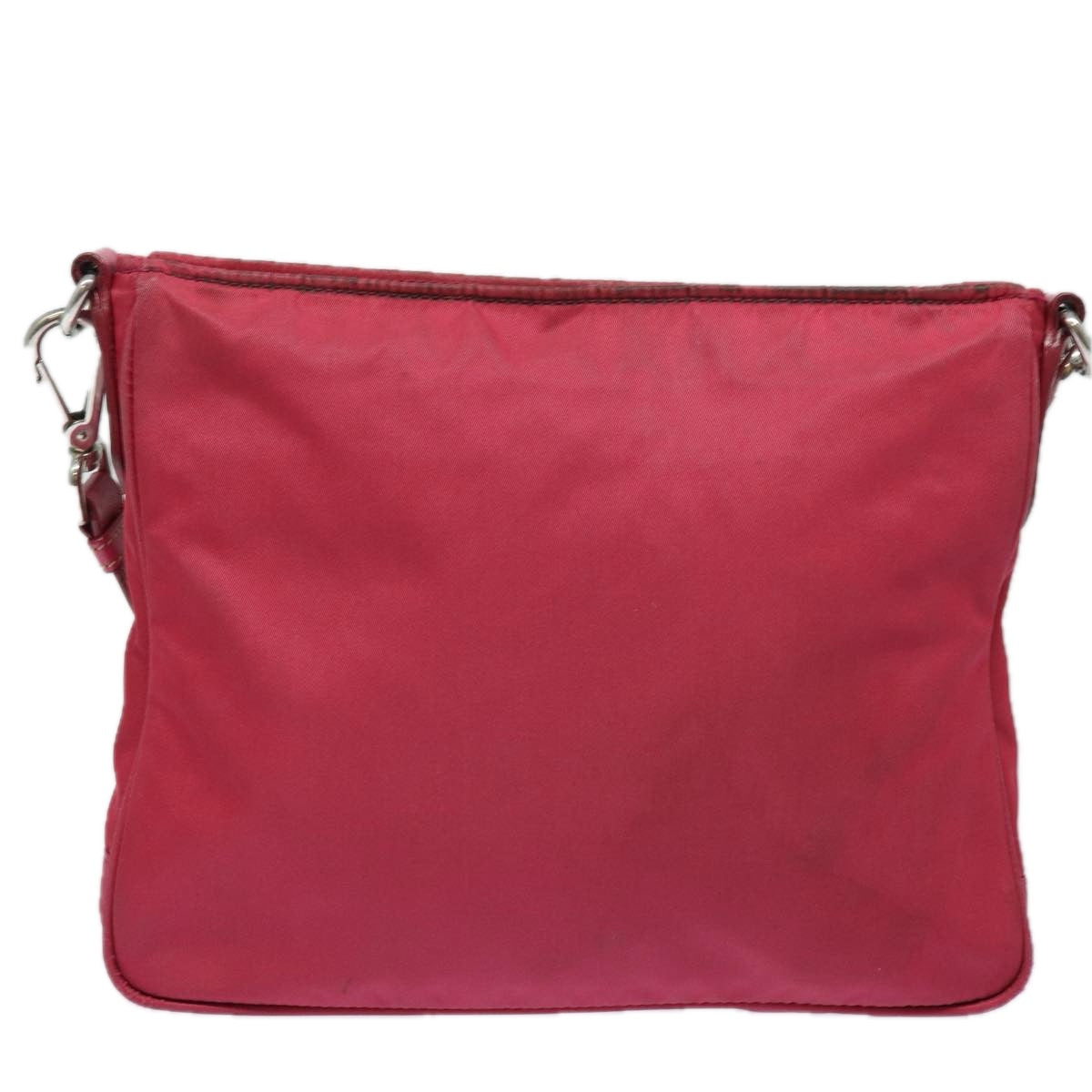 PRADA Shoulder Bag Nylon Pink Silver Auth