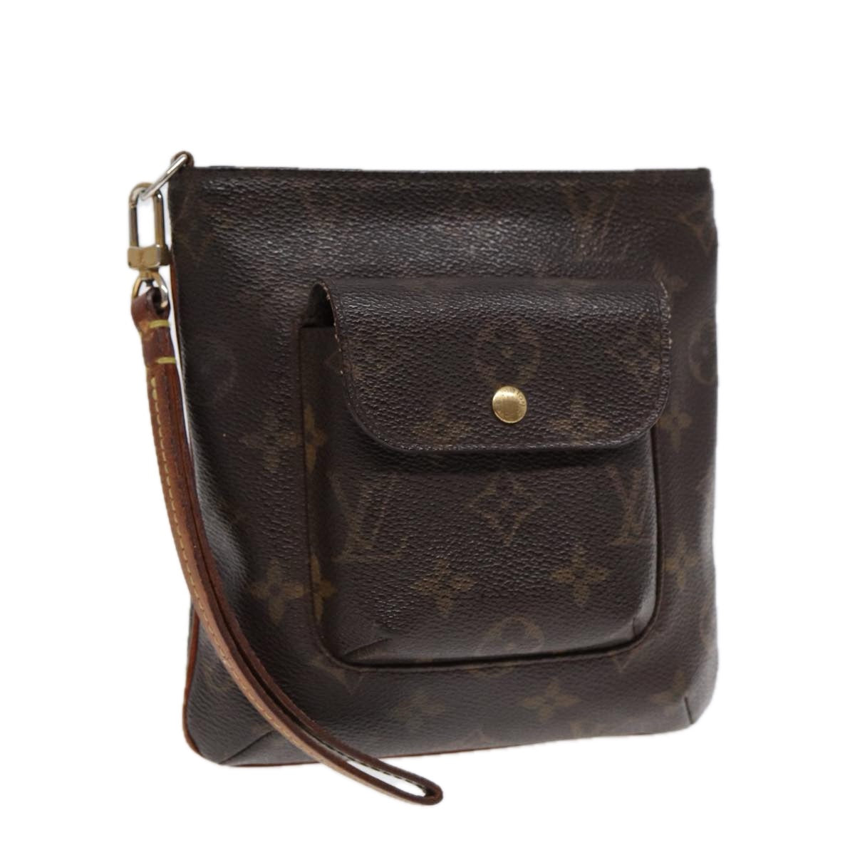 LOUIS VUITTON Monogram Partition Pouch LV Auth Clutch