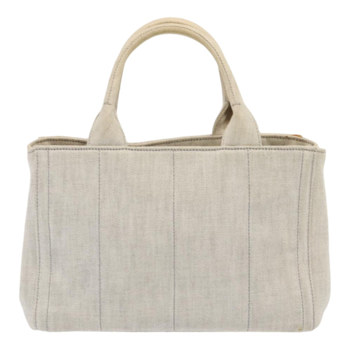 PRADA Bijoux Canapa PM Hand Bag Canvas 2way Gray Silver Auth