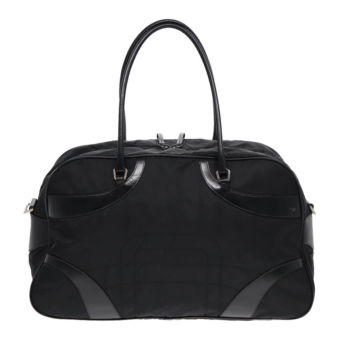 PRADA Shoulder Bag Nylon Black Silver Auth