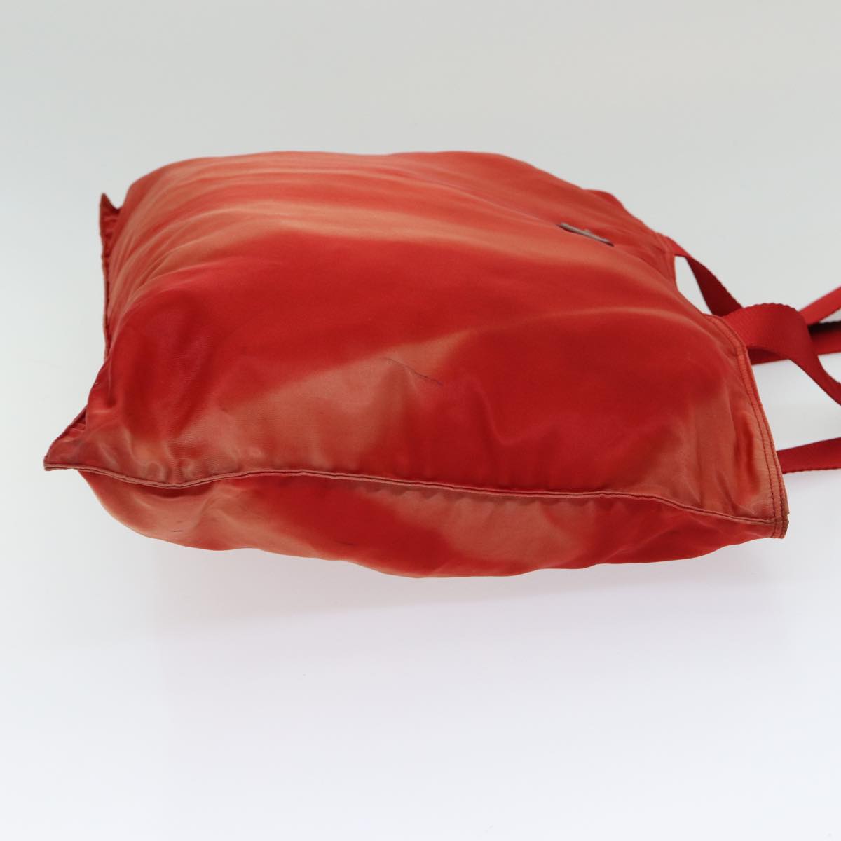 PRADA Tote Bag Nylon Red Silver Auth