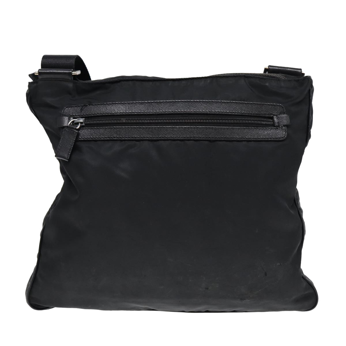 PRADA Shoulder Bag Nylon Black Silver Auth