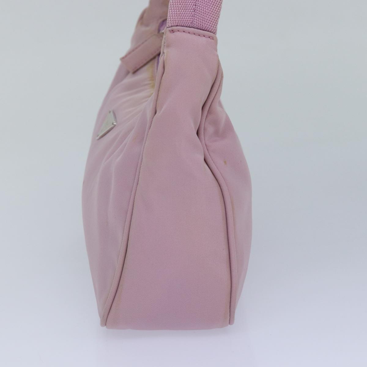 PRADA Hand Bag Nylon Pink Silver Auth