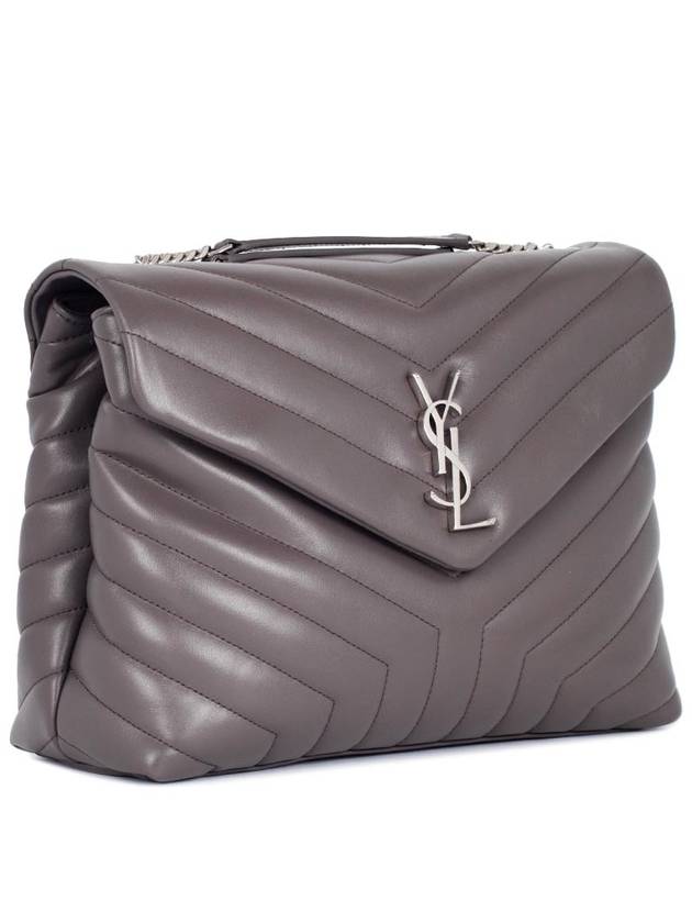 Luxury Saint Laurent Trending 2025 Silver Hardware Loulou Monogram Chain Shoulder Bag Grey