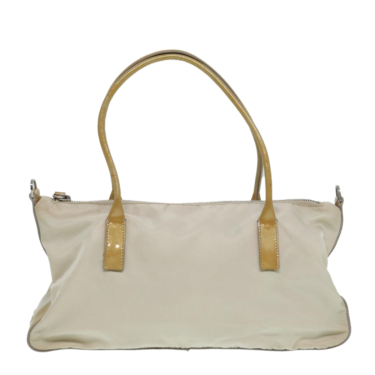 PRADA Hand Bag Nylon Beige Auth