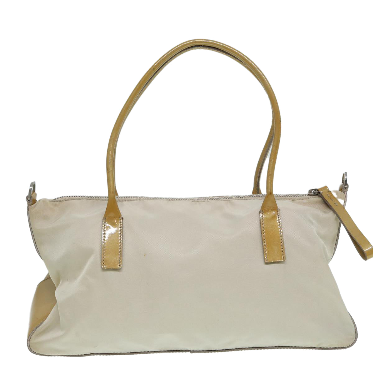 PRADA Hand Bag Nylon Beige Auth