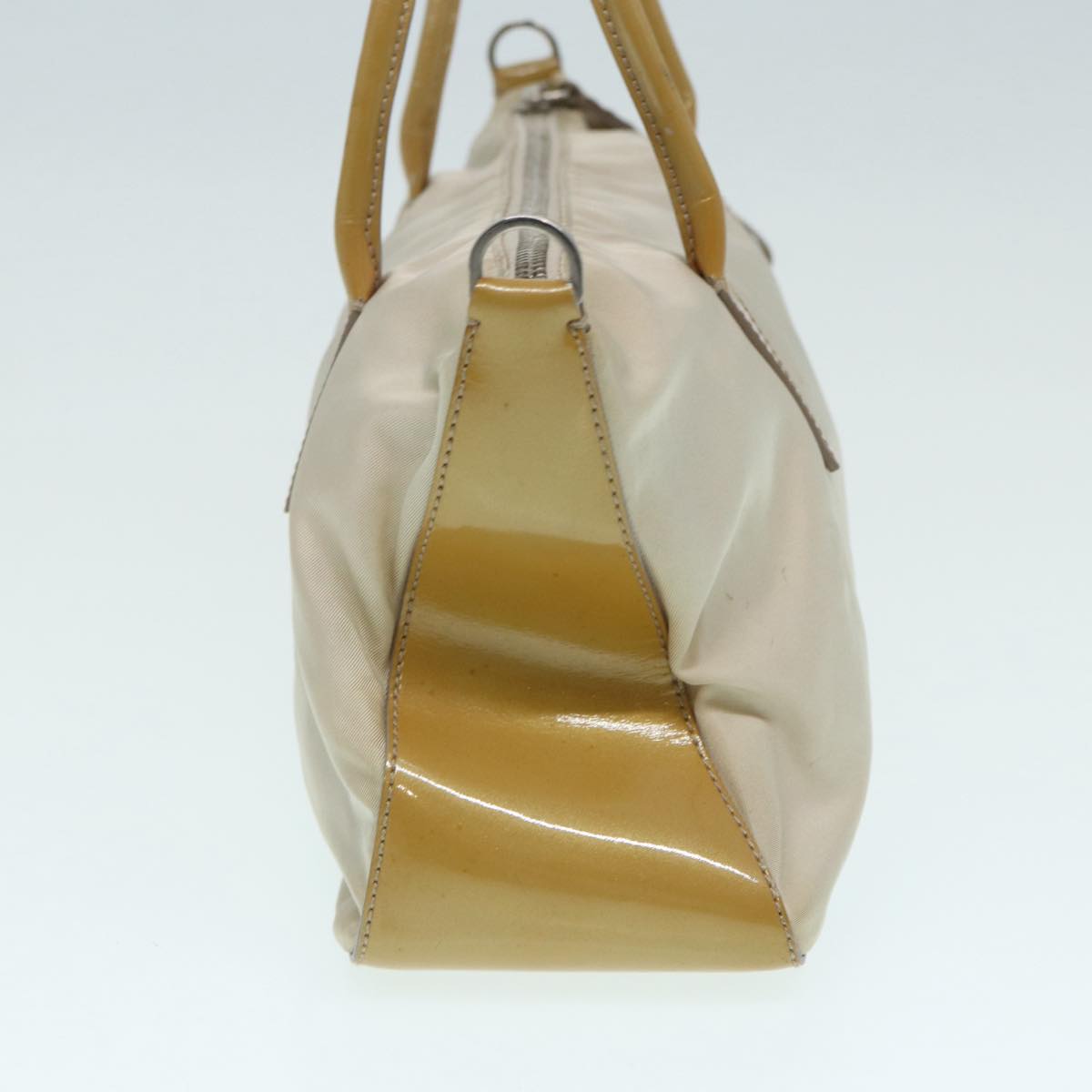 PRADA Hand Bag Nylon Beige Auth
