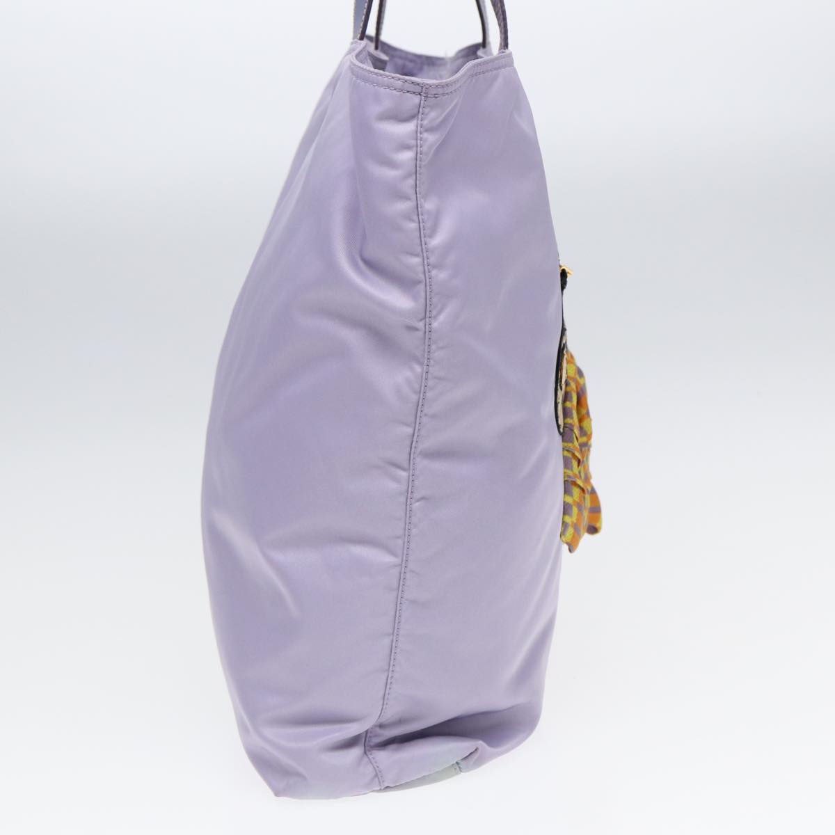 PRADA Robot Tote Bag Nylon Purple Gold Auth