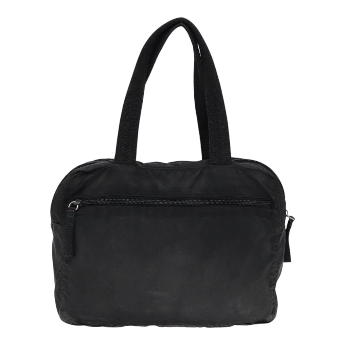 PRADA Hand Bag Nylon Black Silver Auth