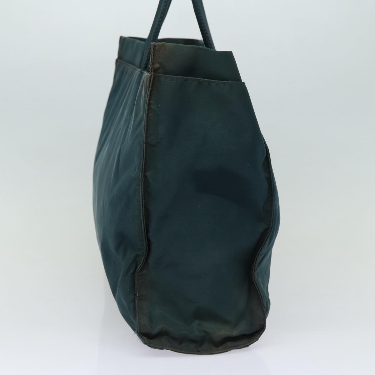 PRADA Tote Bag Nylon Green Silver Auth