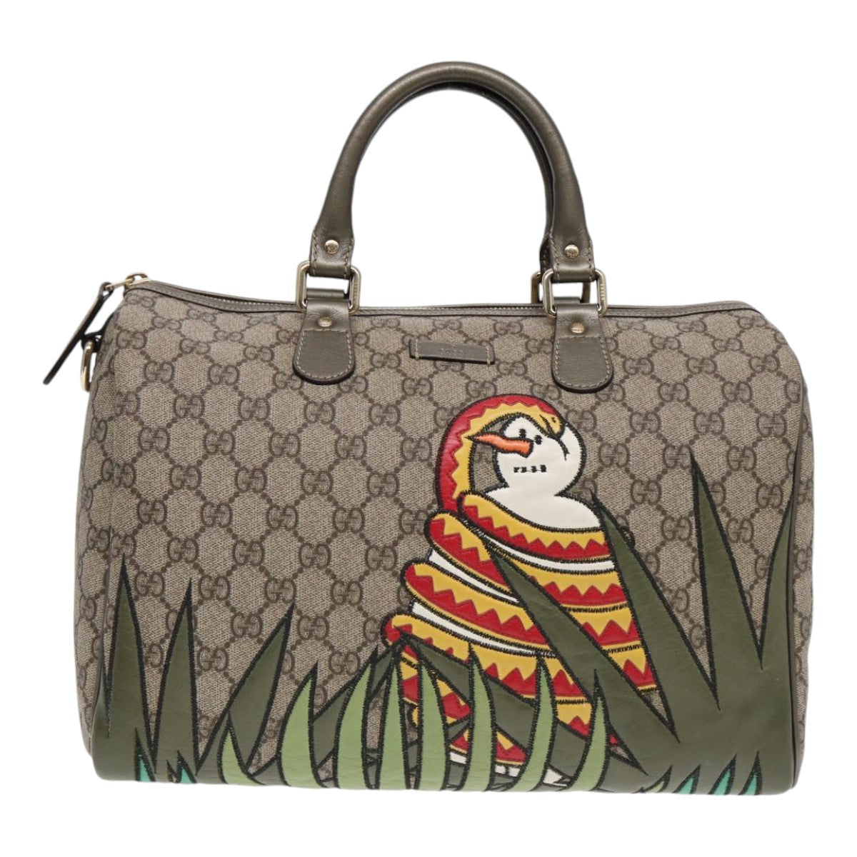 Gucci Leather Canvas Handbag
