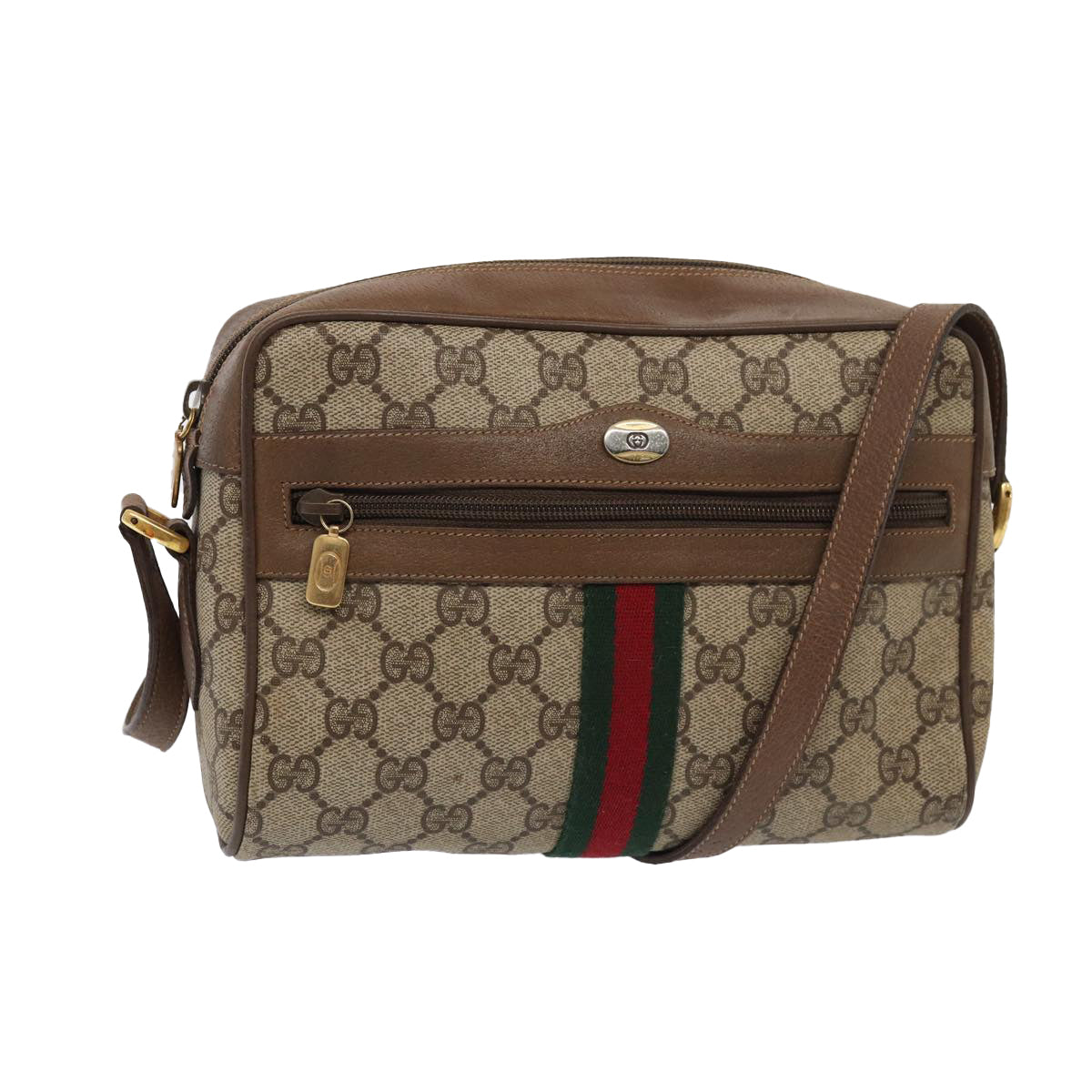 Gucci Leather Canvas Shoulder Bag