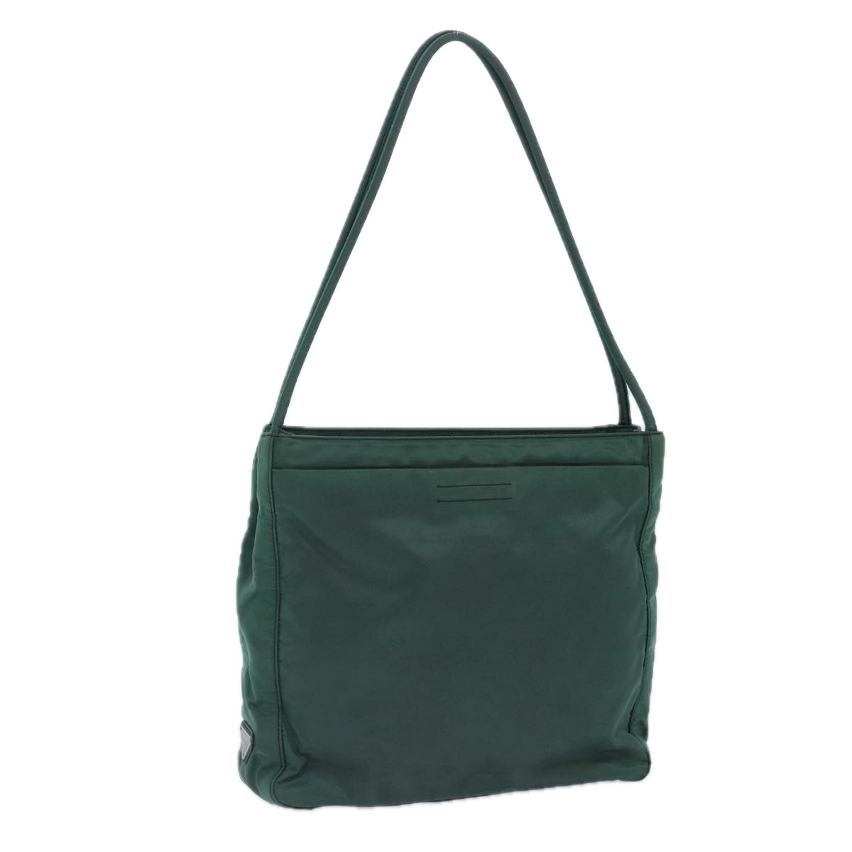 PRADA Tote Bag Nylon Green Silver Auth