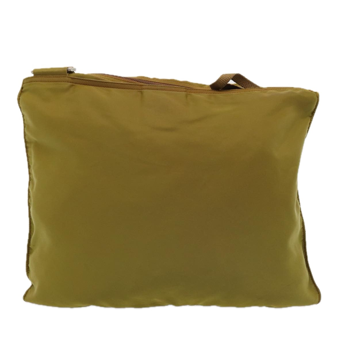 PRADA Shoulder Bag Nylon Khaki Silver Auth