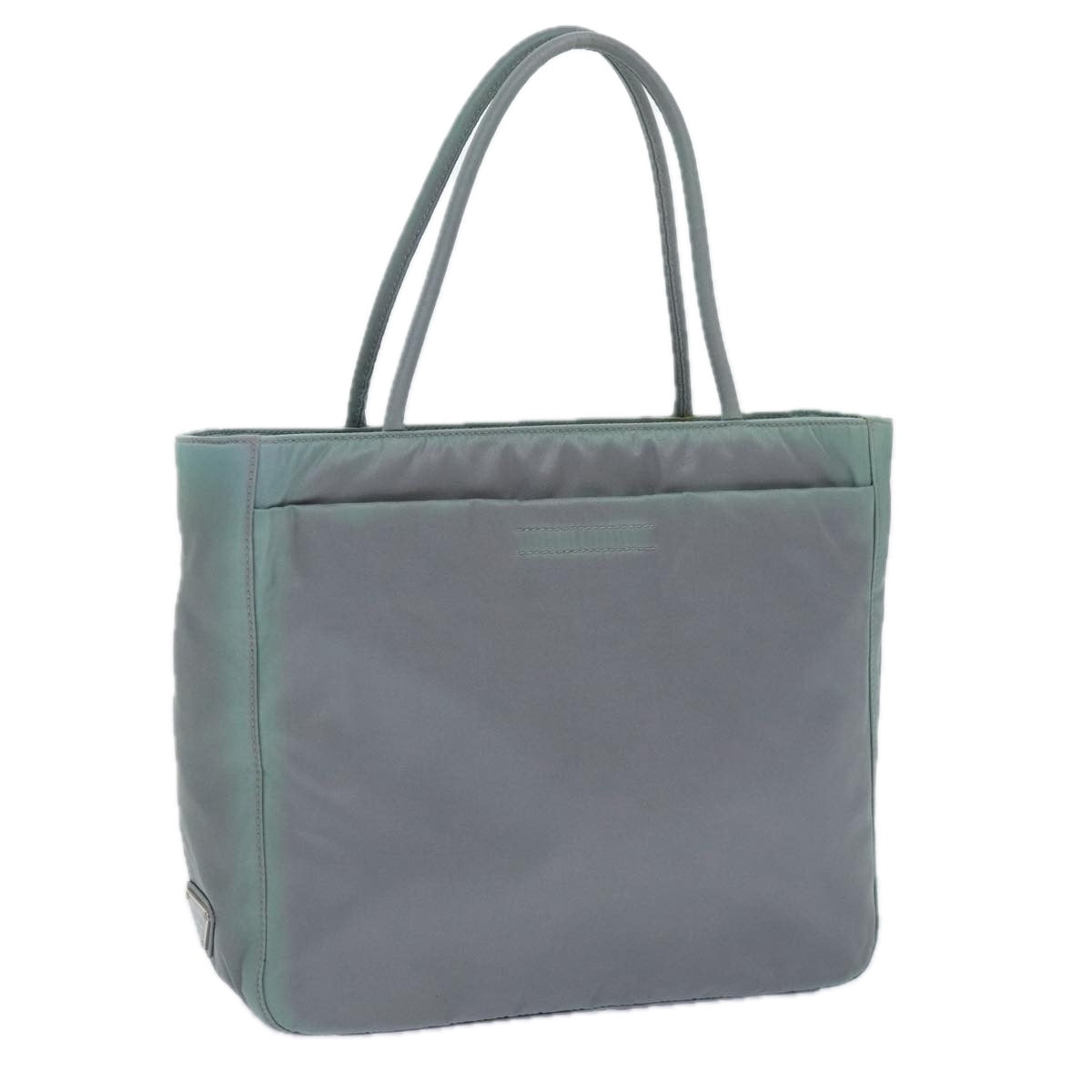 PRADA Hand Bag Nylon Gray Silver Auth